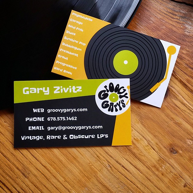 Groovy Gary's Business Card Design with spot gloss