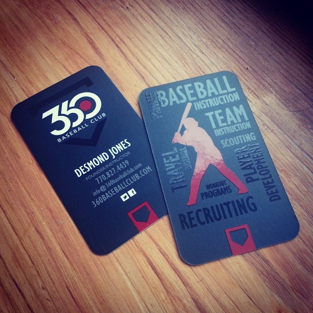 360 Basebal Club Business Card Design with spot gloss