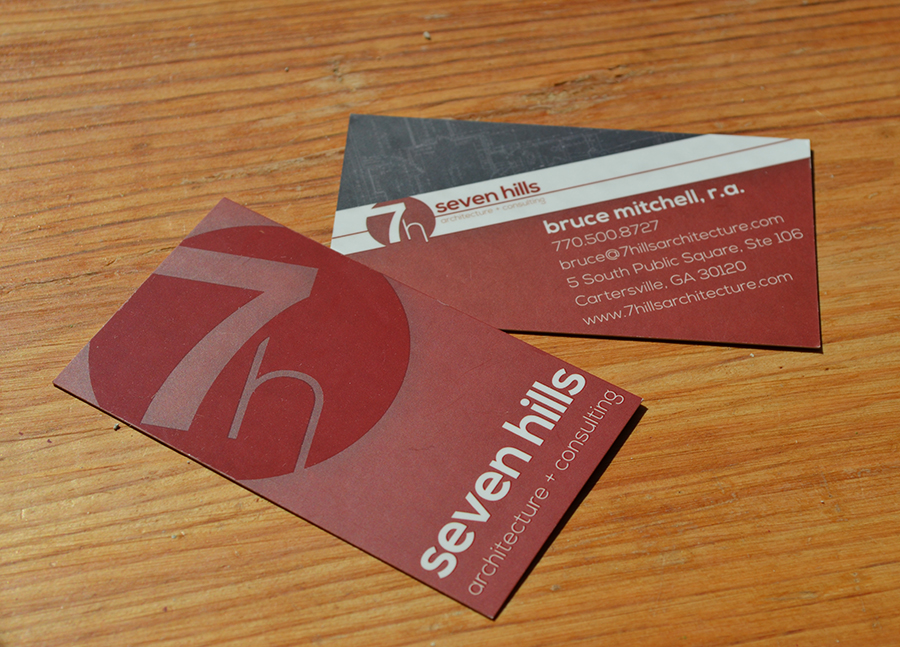 Seven Hills Architecture and Consulting Business Card Design with spot gloss