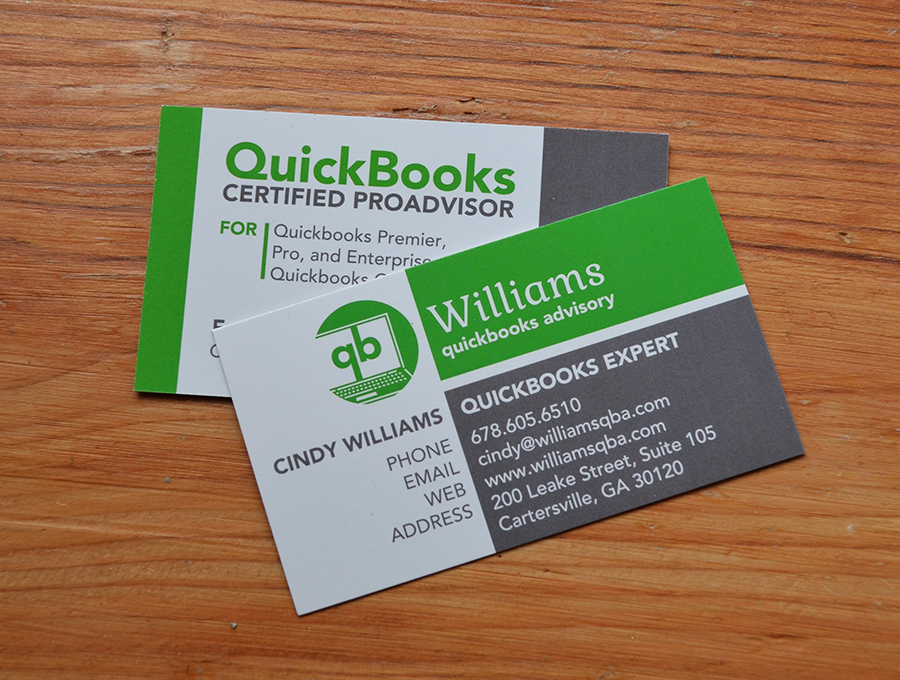 Williams Quickbooks Advisory Business Card Design