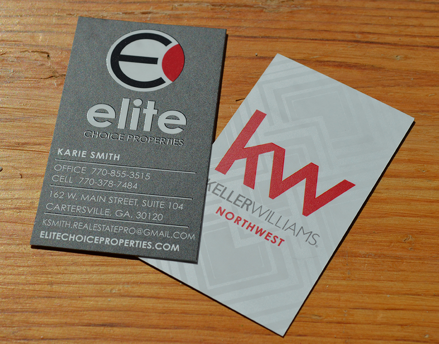 Elite Choice Properties Business Card Design with spot gloss