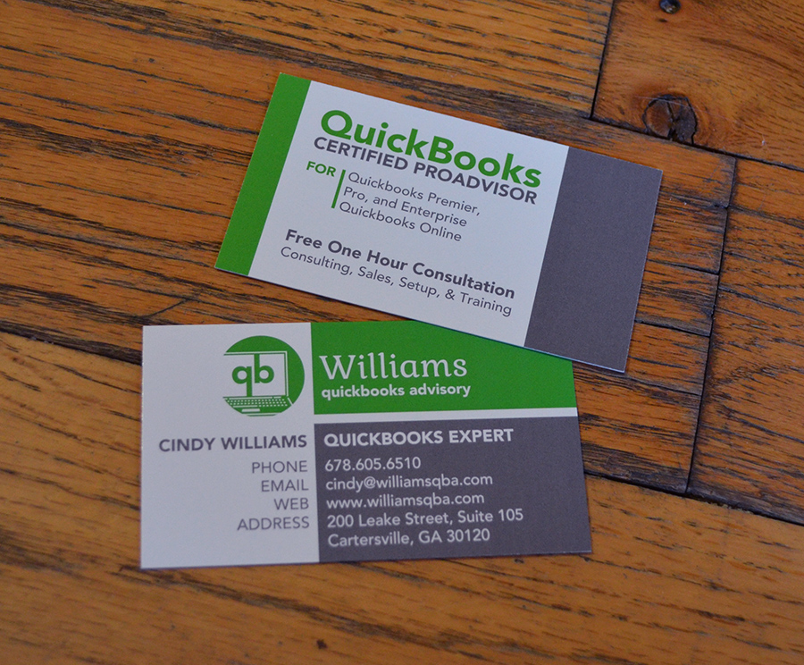 QB Williams Quickbooks Advisory Business Card Design