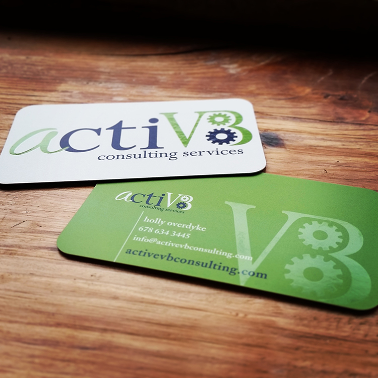 ActivB Consulting Services Business Card Design with spot gloss