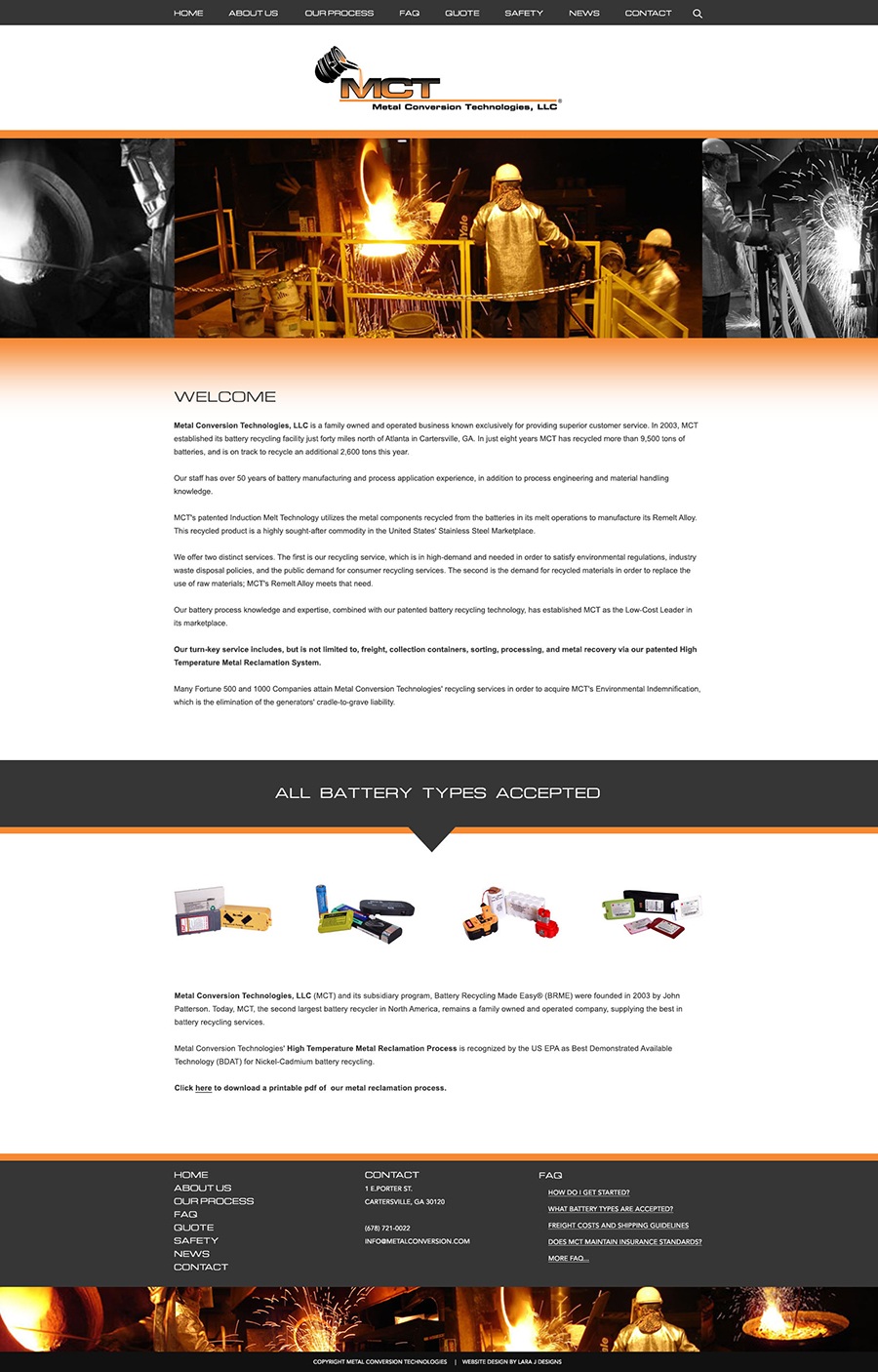 MCT Metal Conversion Technologies Website Design