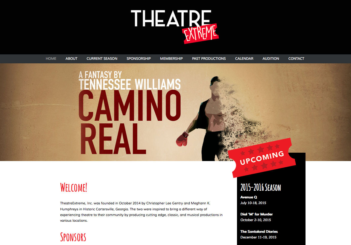 Theatre Extreme Website Design