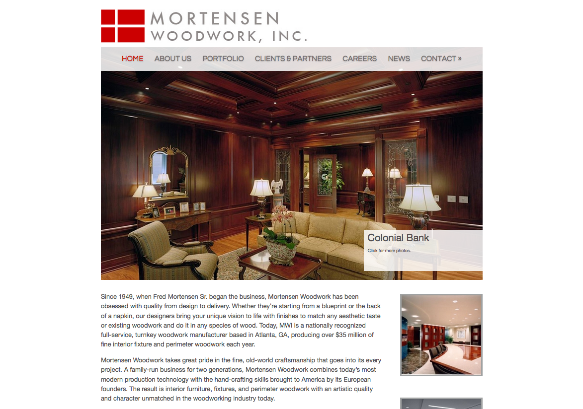Mortensen Woodwork, Inc. Website Design