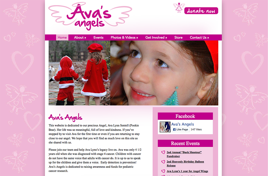 Ava's Angels Website Design