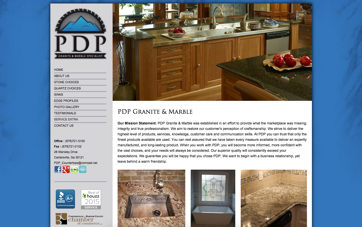 PDP Granite & Marble Website Design
