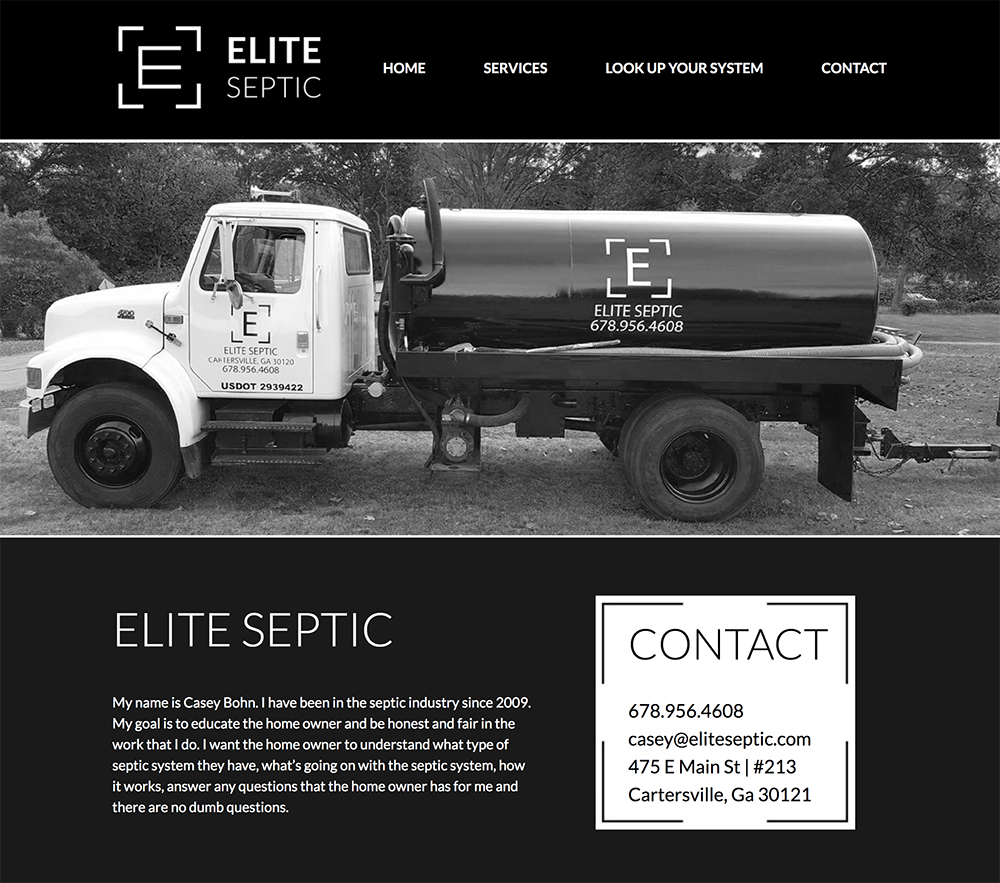 Elite Septic Website Design