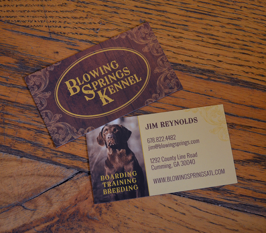 Blowing Springs Kennel Business Card Design
