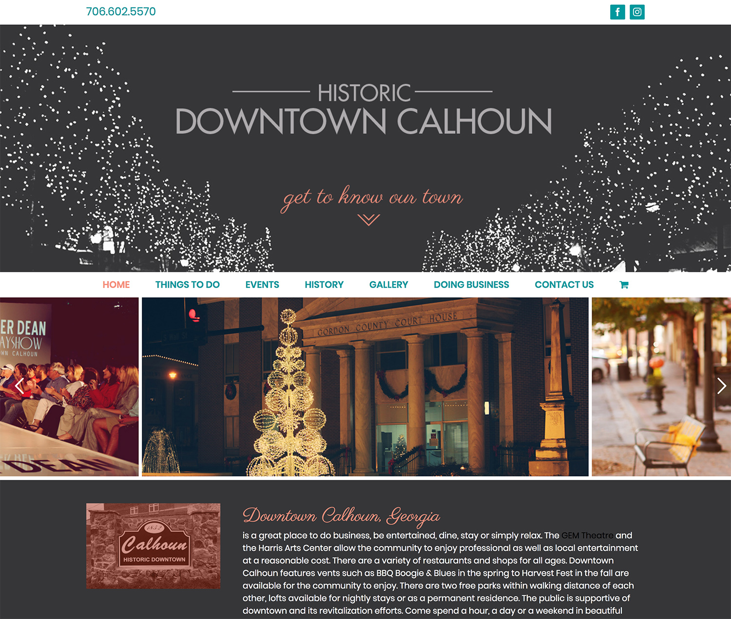Historic Downtown Calhoun Website Design