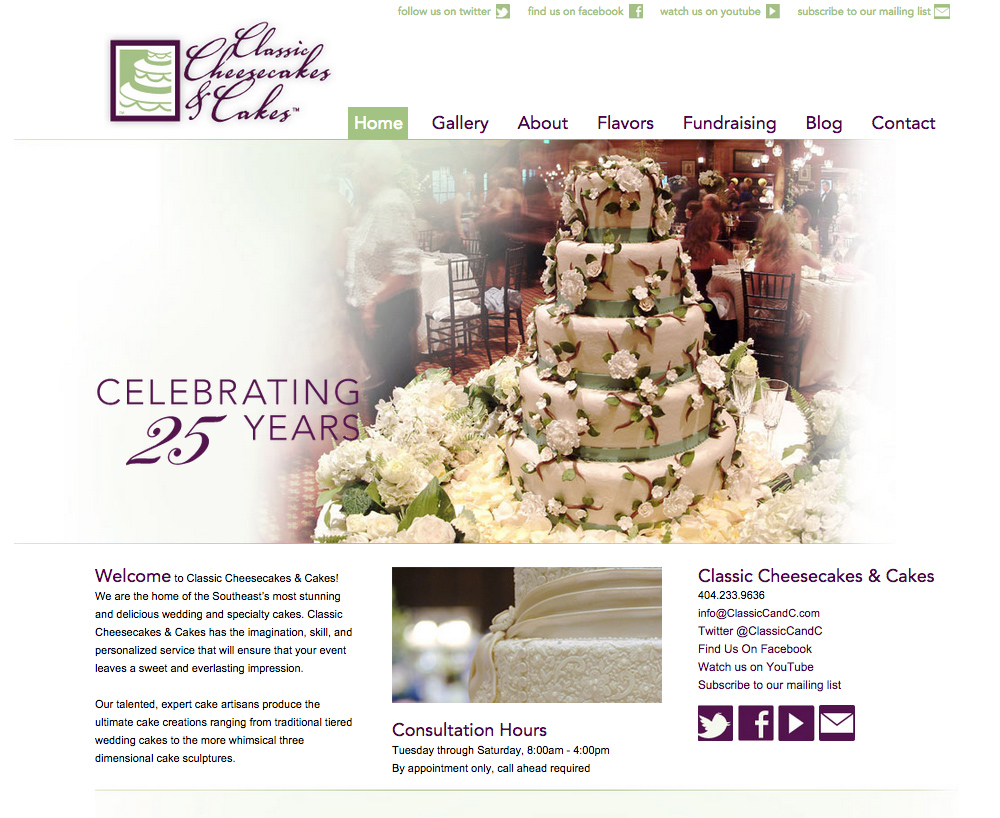 Classic Cheesecakes & Cakes Website Design
