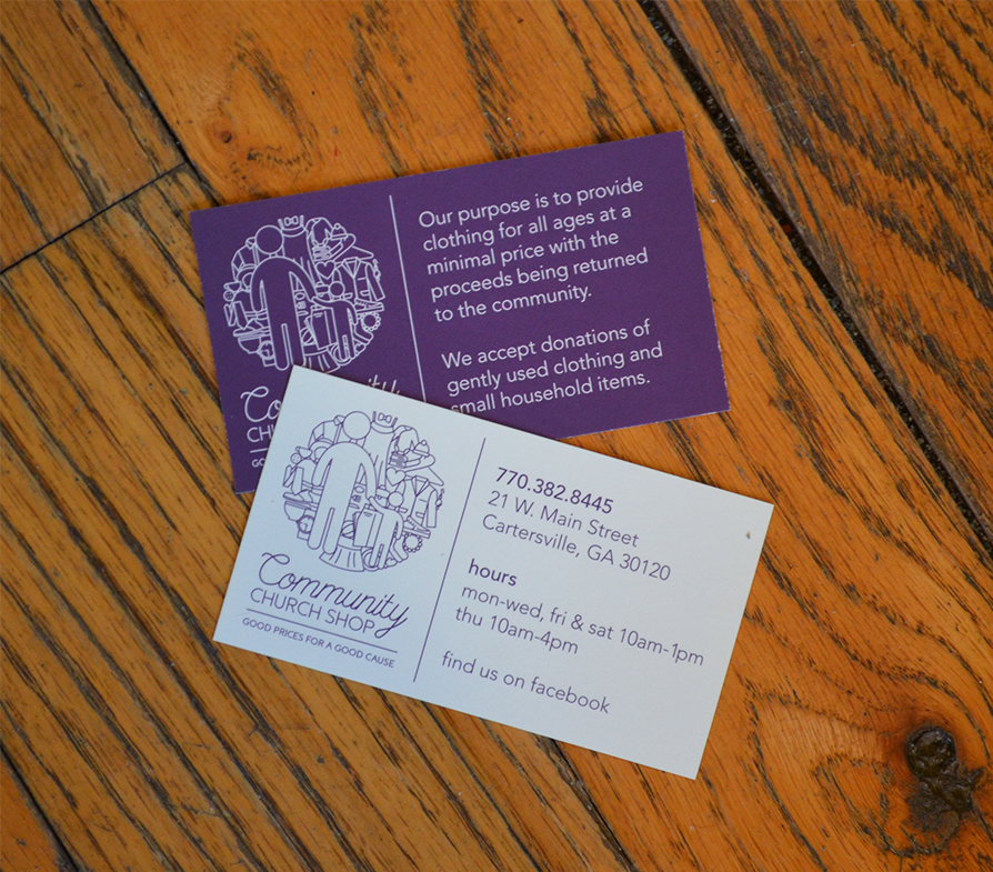 Community Church Shop Business Card Design