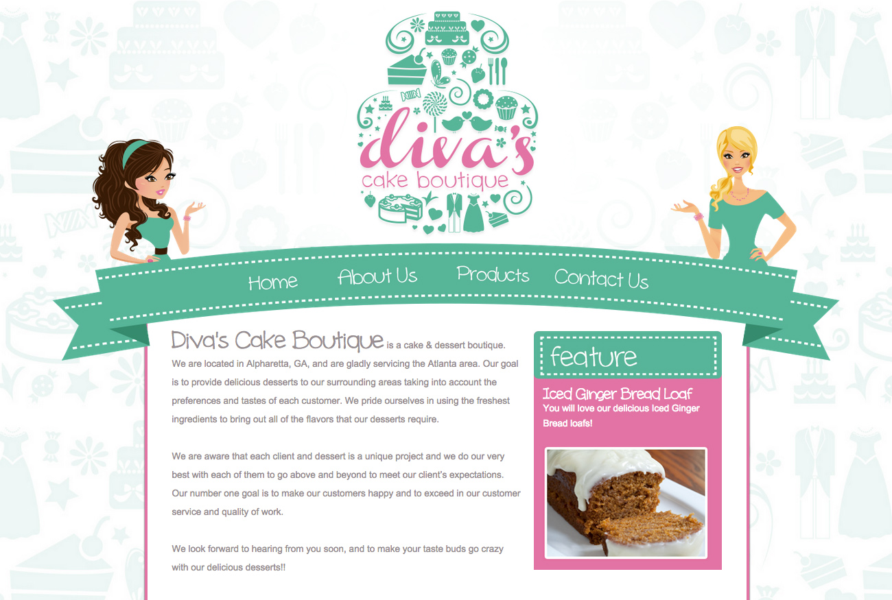 Diva's Cake Boutique Website Design