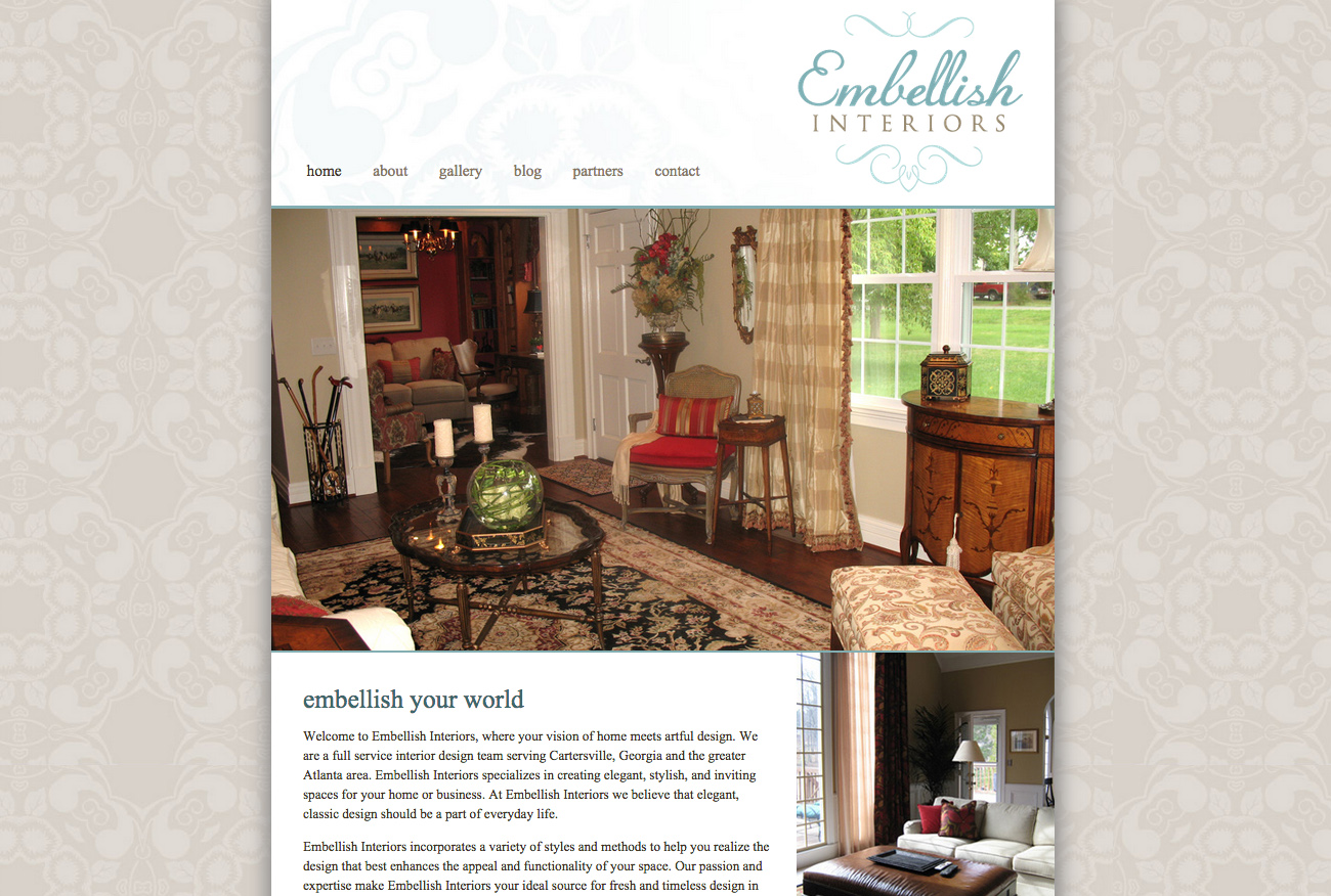Embellish Interiors Website Design