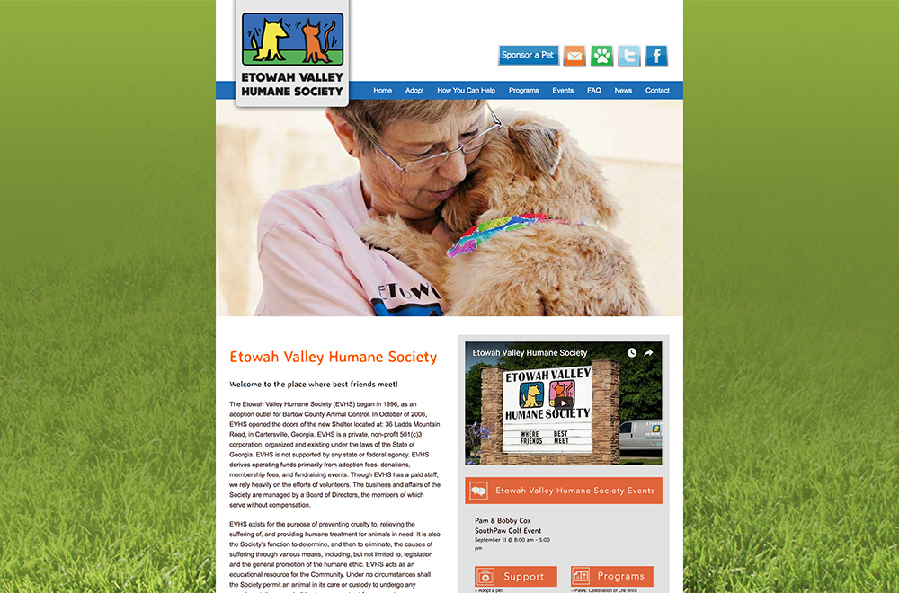 Etowah Valley Humane Society Website Design