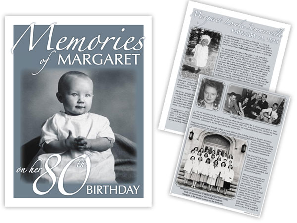 Birthday Memories of Margaret Document Design