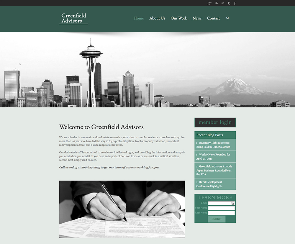 Greenfield Advisors Website Design