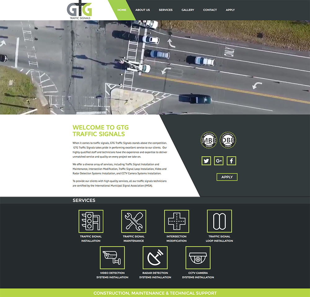 GTG Traffic Signals Website Design