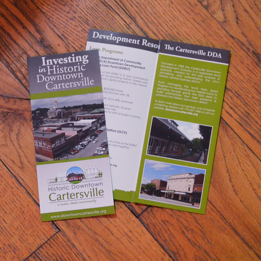 Investing in Historic Downtown Cartersille Trifold Brochure Design