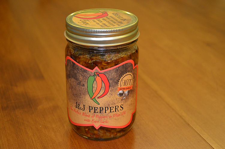 J&J Peppers Label and Sticker Product Packaging Design