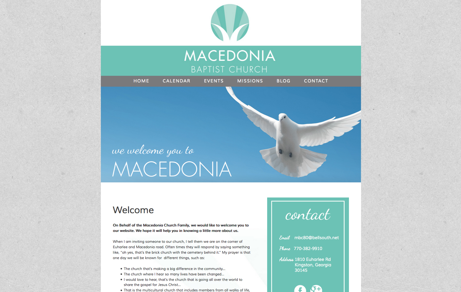Macedonia Baptist Church Website Design