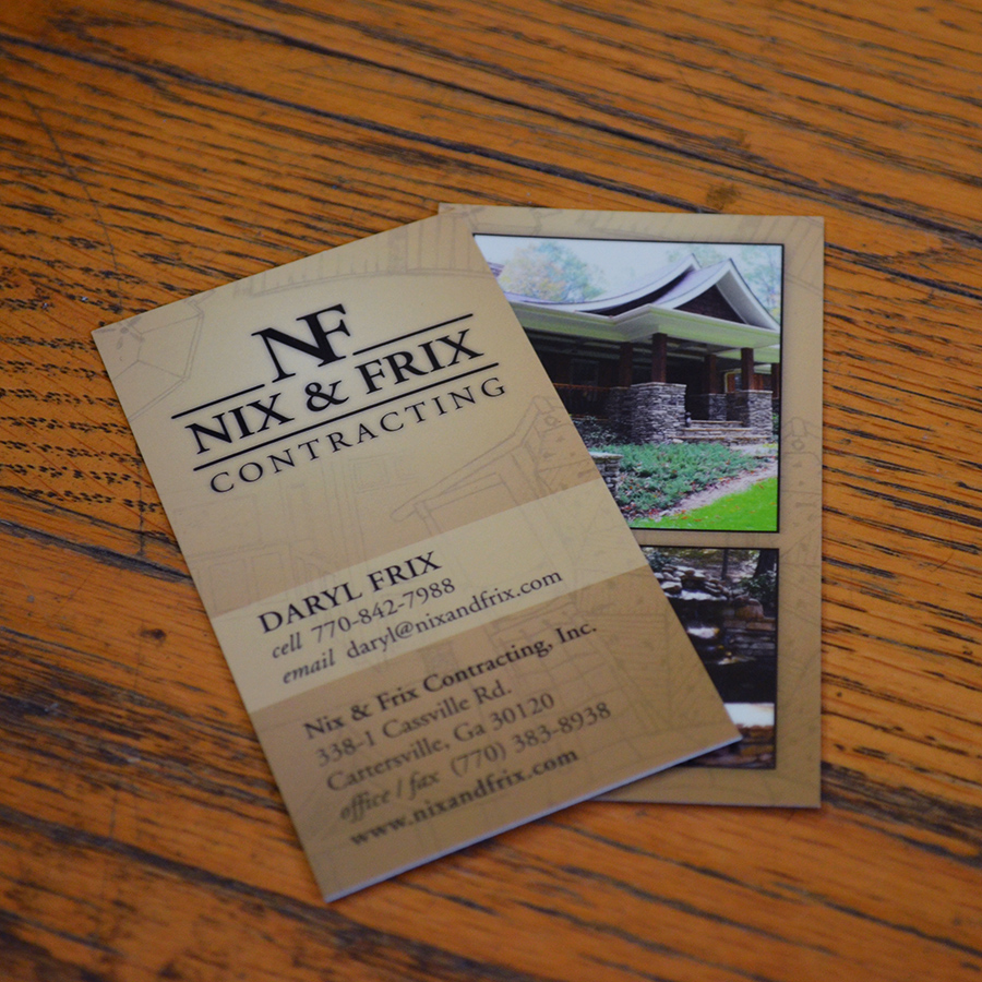 Nix & Frix Contracting Business Card Design