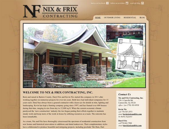 Nix & Frix Contracting Website Design
