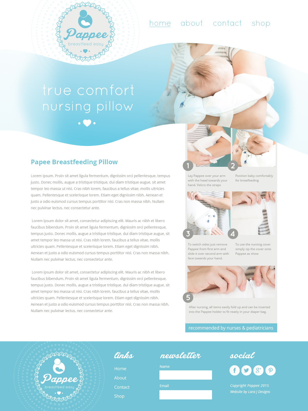 Pappee Nursing Pillow Website Design