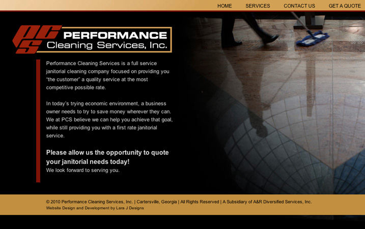 PCS Performance Cleaning Services, Inc. Website Design