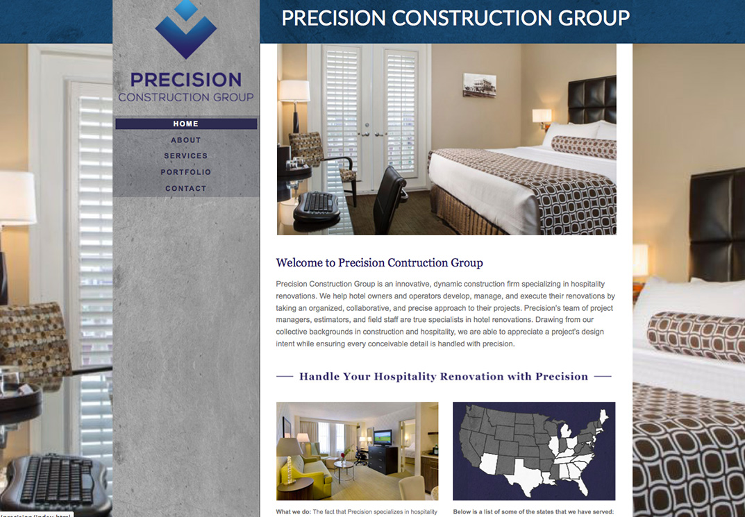 Precision Construction Group Website Design