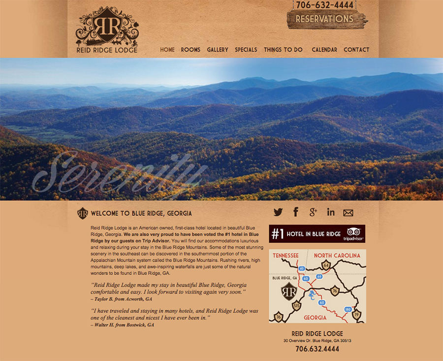 Reid Ridge Lodge Website Design