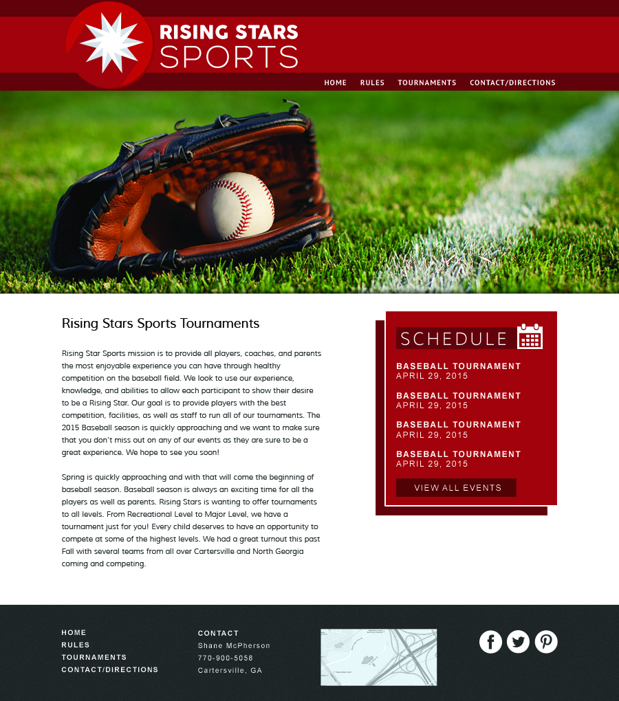 Rising Star Sports Website Design