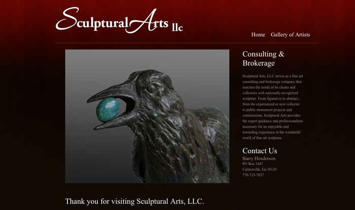 Sculptural Arts, LLC Website Design