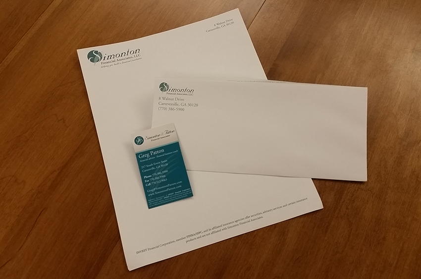 Simonton Letterhead, Envelope, and Business Card Design