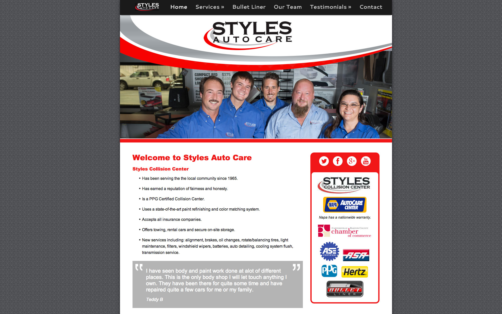 Styles Auto Care Website Design