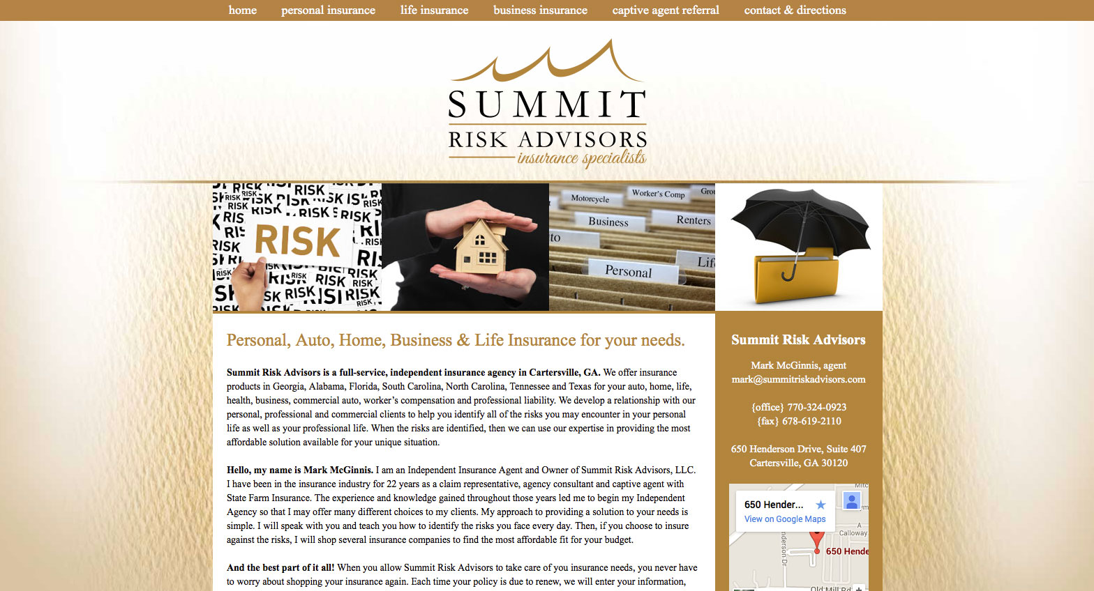 Summit Risk Advisors Website Design