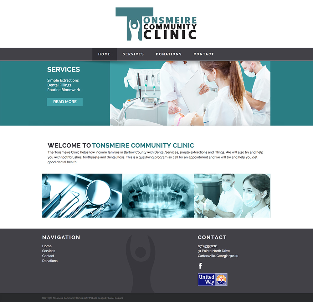 Tonsmeire Community Clinic Website Mockup
