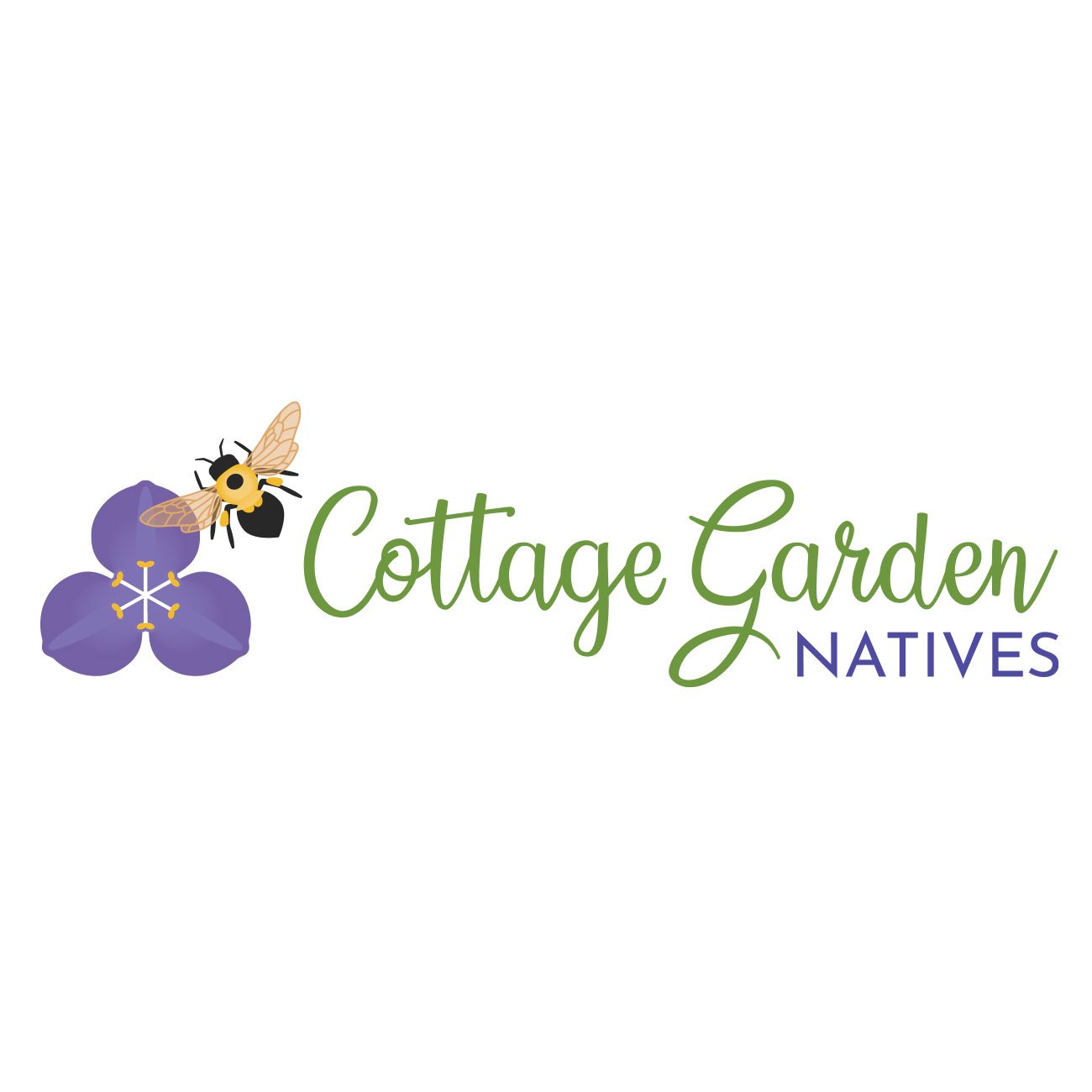 Cottage Garden Natives Bee Logo Design