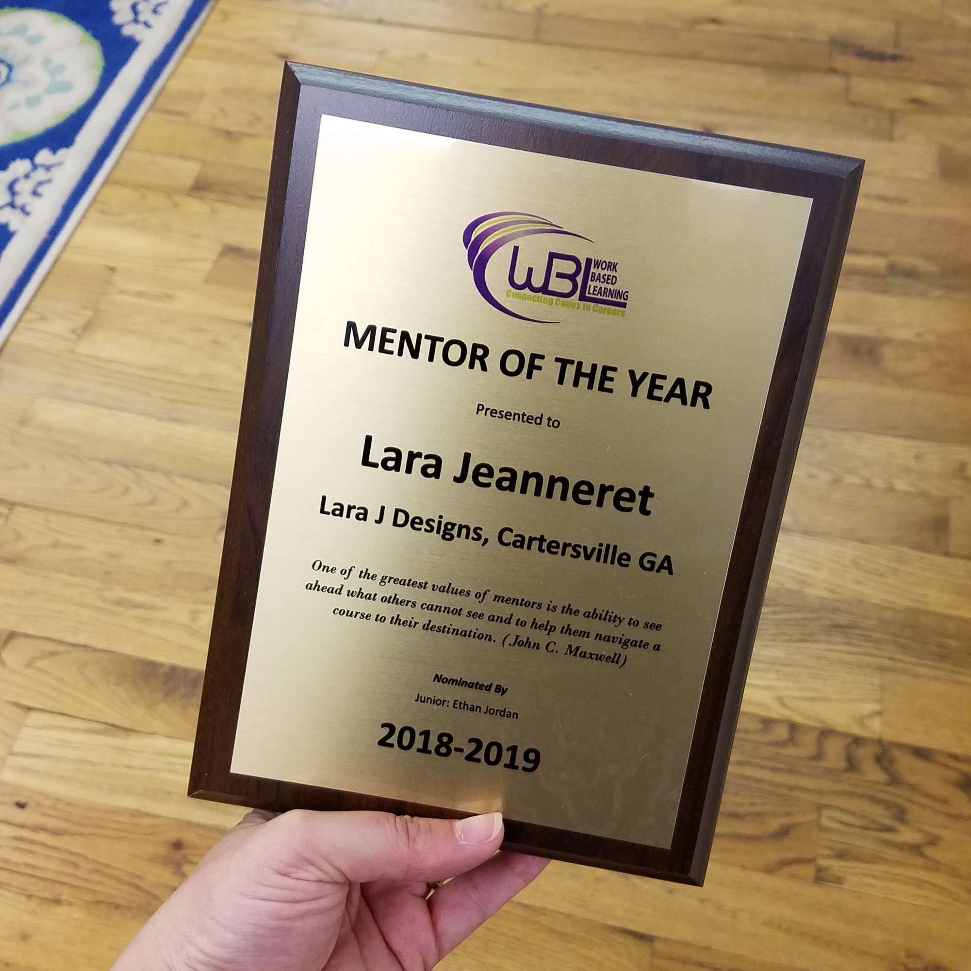 Work Based Learning Mentor of the Year Award