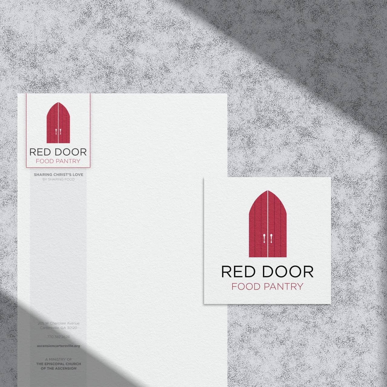 Red Door Food Pantry Stationery Letterhead Design