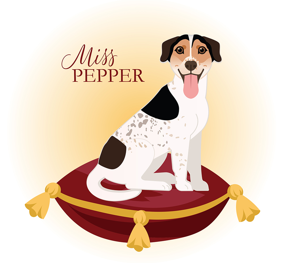 Digital Illustration of Miss Pepper Dog