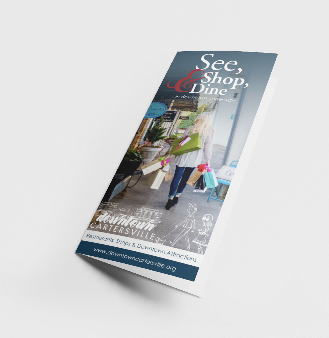 Downtown Cartersville See, Shop, and Dine Guide Brochure Design