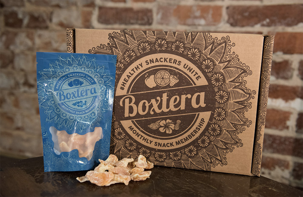 Boxtera Illustrated box and custom food bag packaging