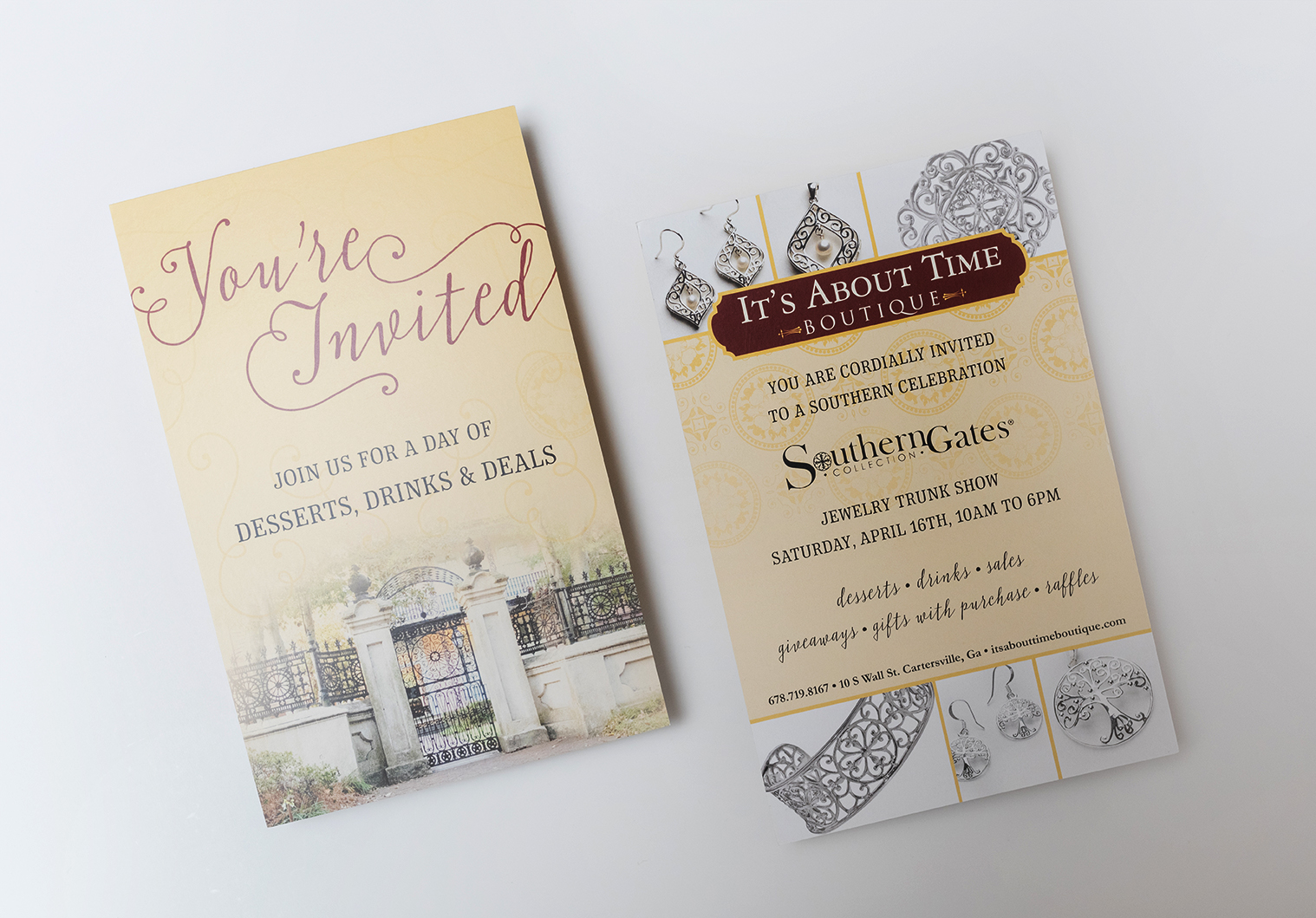 Its About Time Boutique Southern Gates Invitation Design