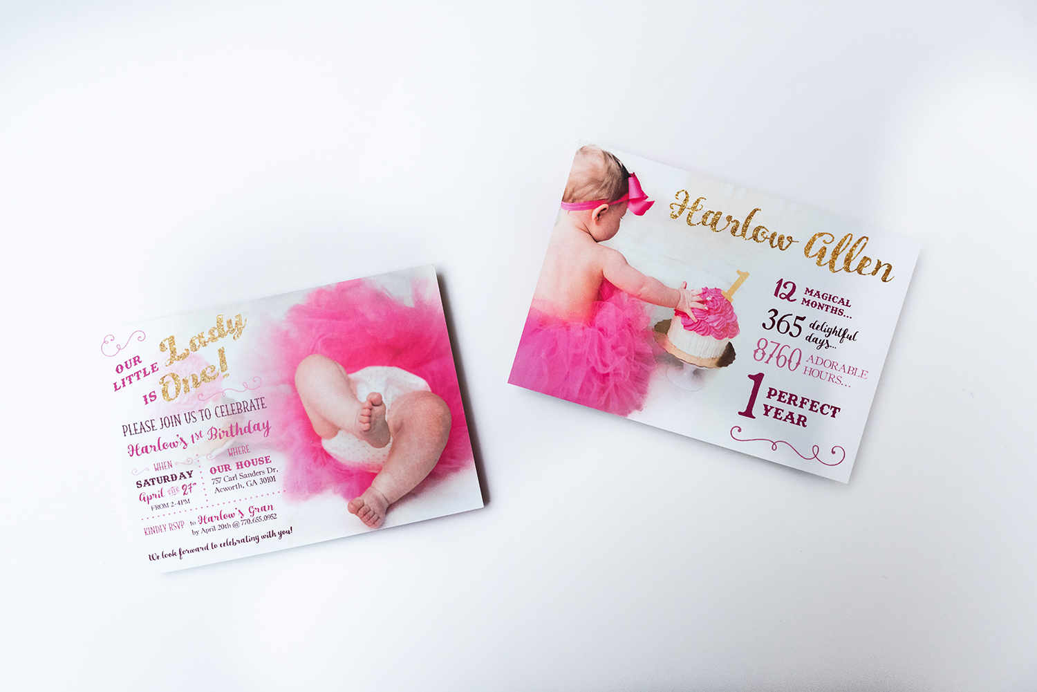 Baby First Birthday Invitation Design | Lara J Designs | Cartersville Georgia
