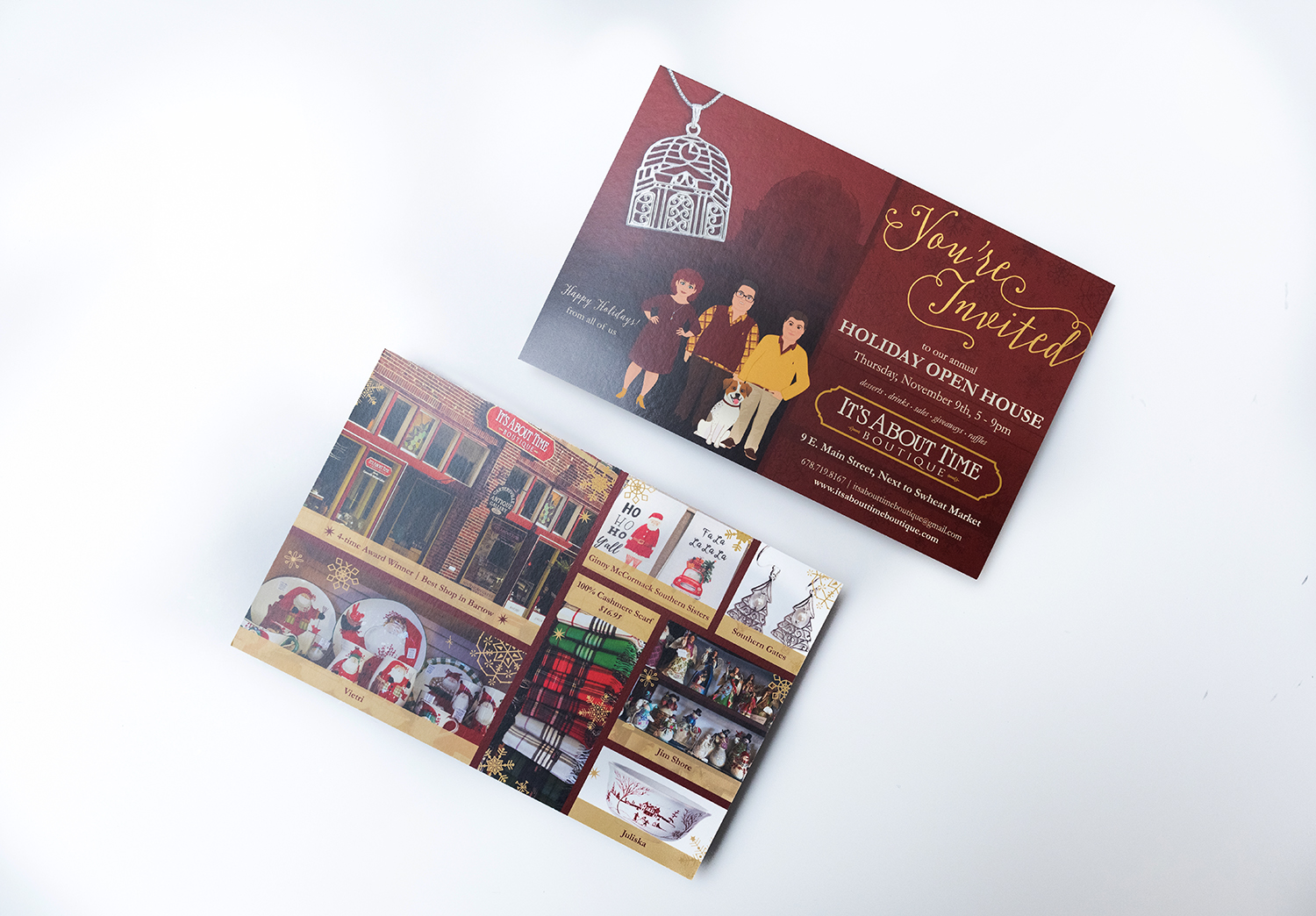 Its About Time Boutique Holiday Open House Invitation Card