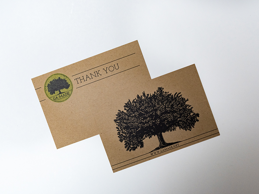 GA Made Note Card Design on Natural Recycled Paper | Lara J Designs | Cartersville Georgia