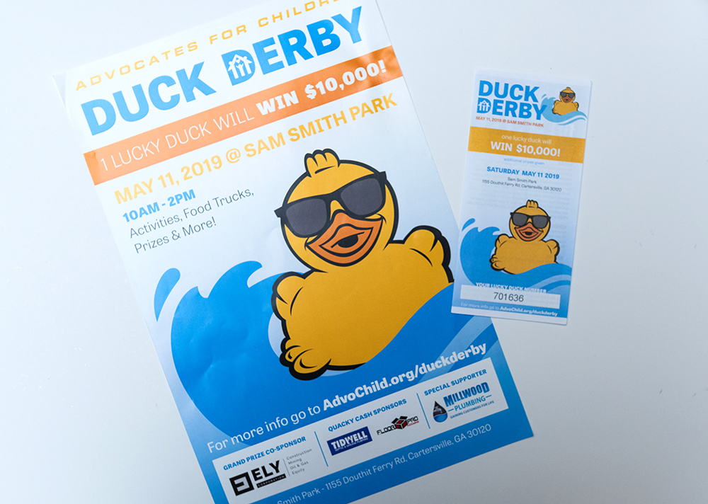 Advocates for Children Duck Derby Poster and Adoption Form Design | Lara J Designs | Cartersville Georgia