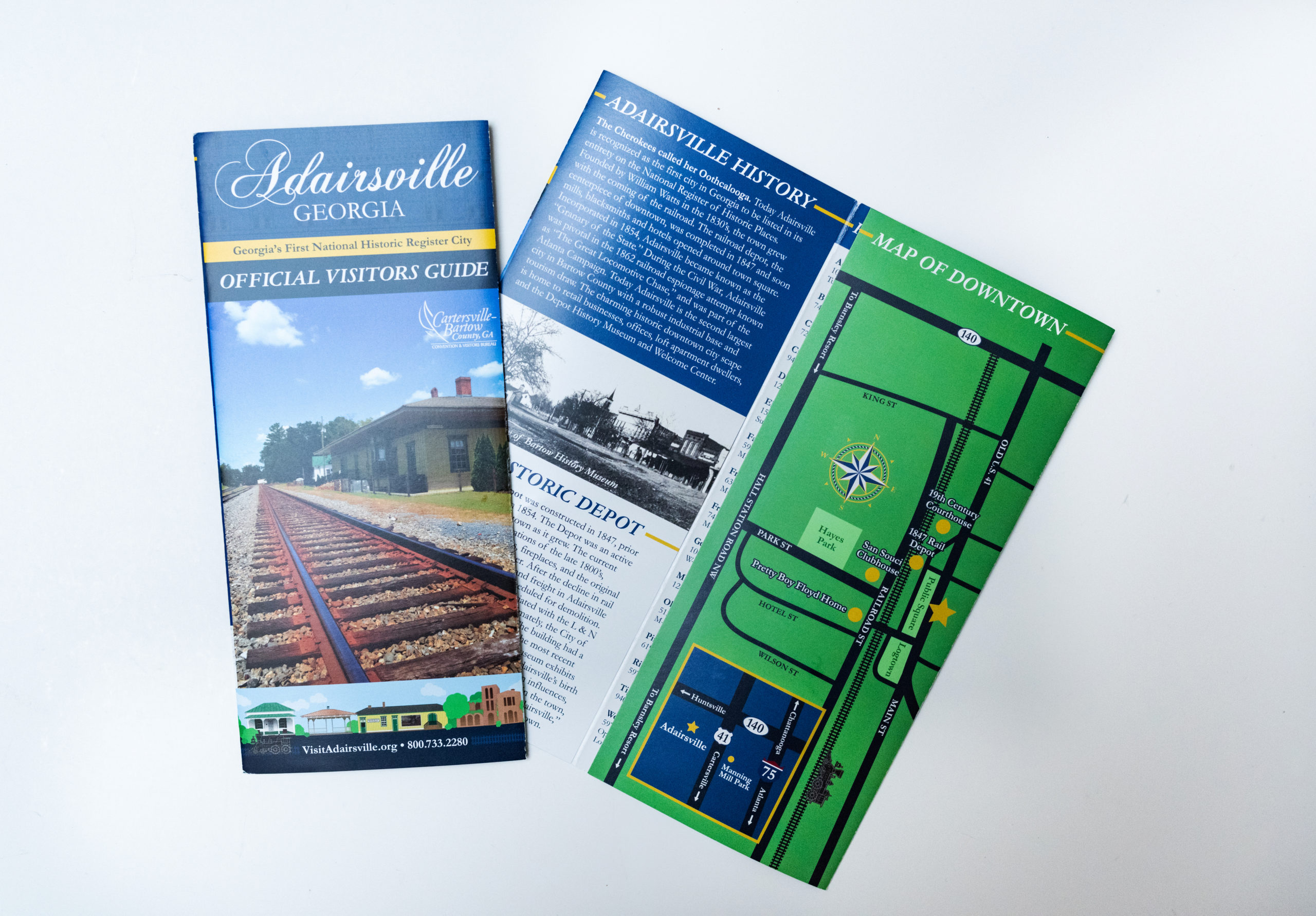 Adairsville, Georgia visitor's guide brochure with map